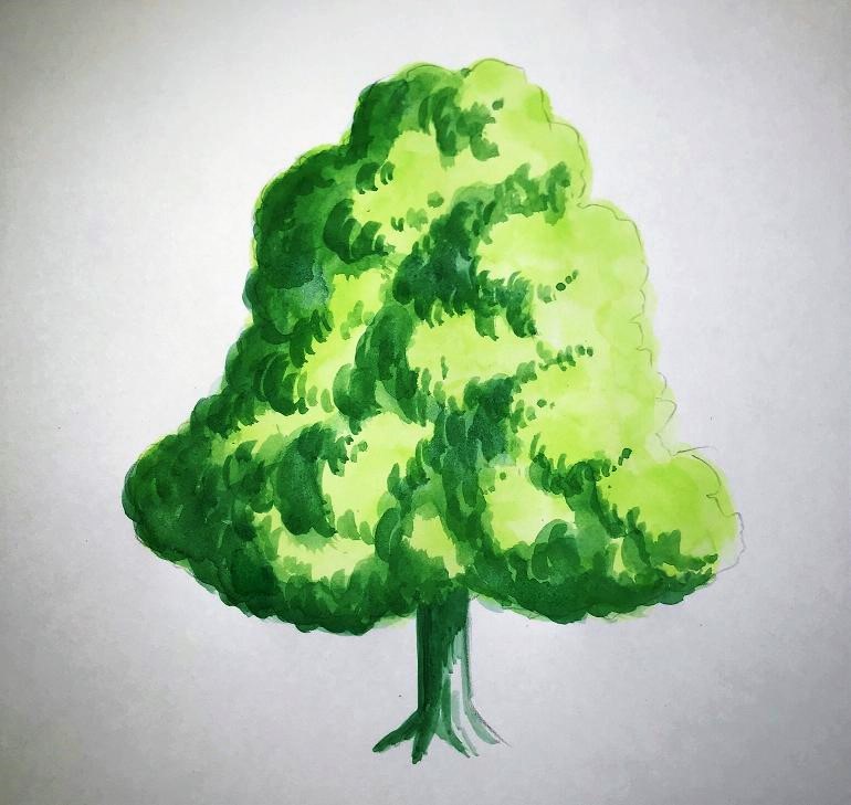 アニメ風の広葉樹の描き方を初心者の方に丁寧に解説 イラスト日和