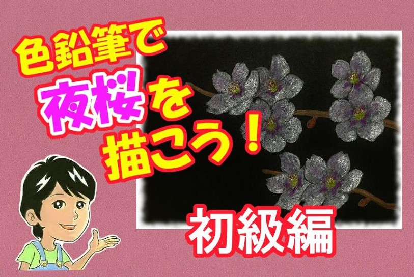 色鉛筆で夜桜を描こう 風情ある夜桜の描き方を丁寧に解説 イラスト日和