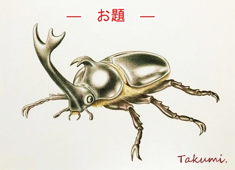 色鉛筆でカブト虫を描こう 子供に人気のカブト虫の描き方を解説 イラスト日和