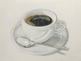 鉛筆でコーヒーカップを描こう
