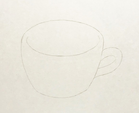 鉛筆でコーヒーカップを描こう