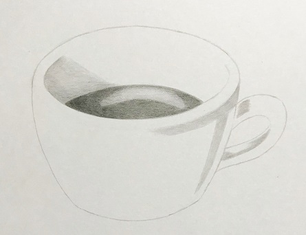 鉛筆でコーヒーカップを描こう
