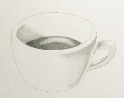 鉛筆でコーヒーカップを描こう