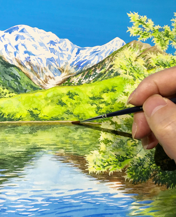 ステップアップ講座 新緑の上高地 のご案内です イラスト日和 ステップアップ講座 新緑の上高地 のご案内です イラスト日和